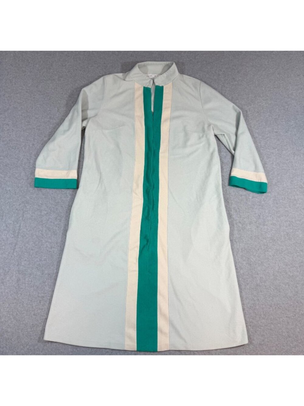 Nichelle A503 Women's Medium Mint Mod Colorblock Shift Dress 3/4 Sleeve Retro - Picture 1 of 10